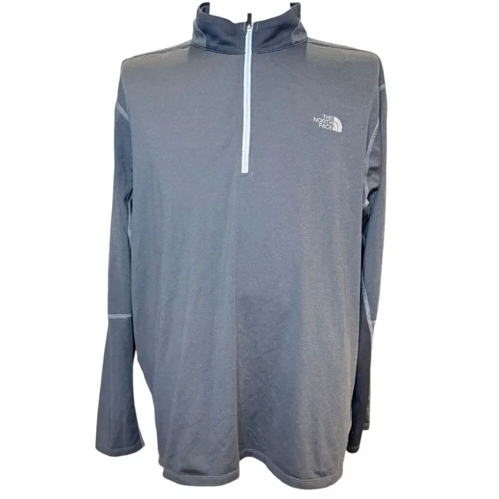 The North Face Men’s Quarter Zip Flash Dry XXL Gray Activewear Pullover